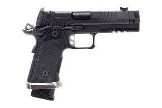 Compensated 9mm pistol, black.